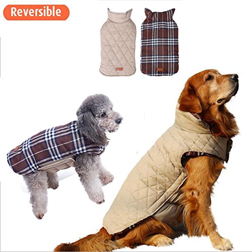 Dog vest winter coat windproof reversible british style…