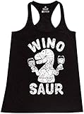 Shop4Ever® Wino Saur Women's Racerback Tank Top Funny Tank Tops