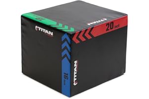 Titan Fitness Heavy Foam Plyometric Box - Pro-Duty HIIT Exercise Foam Plyo Step-Up, Box Squat, Home Garage Gym Training, Youth & Regular Sizes