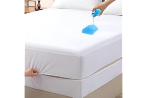 SHREEM LINEN Mattress Protector Bunk Size 42" x 80" 100% Waterproof Zippered Cover, 8 Inch Deep, Six-Sided Encasement, Perfect for Campers, Motorhomes & Travel Trailers (White)