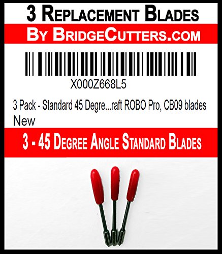 UPC 758149712246, 3 Pack - Standard 45 Degree Angle Replacement Cutting Blades for Craft Cutting Machines, Silhouette, Cameo, Graphtec Craft ROBO Pro, CB09 blades