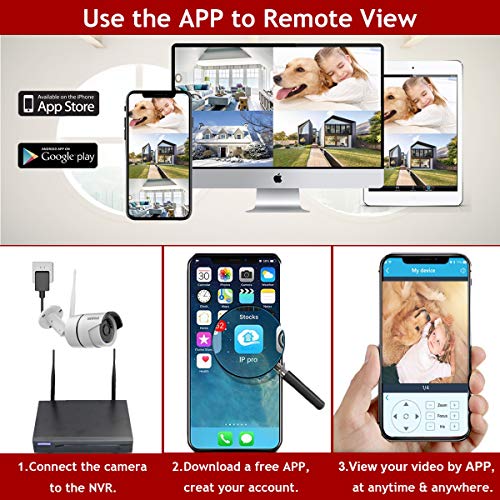 【2019 New】 Wireless Security Camera System,OHWOAI 1080P NVR 8Pcs 1080P Home Surveillance IP Cameras,HD Outdoor Indoor Weatherproof Security Cameras, Wireless CCTV System No Hard Drive. - Thumbnail 2