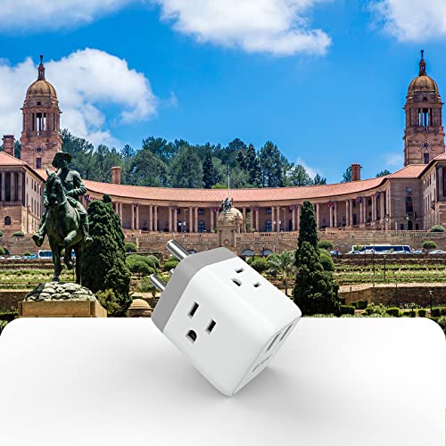South Africa Power Adapter, TROND Safe Grounded Travel Plug Adapter 2