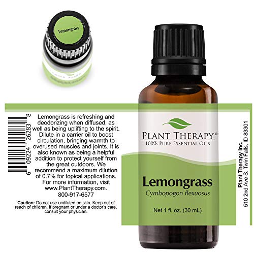Plant Therapy Lemongrass Essential Oil 100 Pure, Undiluted, Natural Aromatherapy, Therapeutic