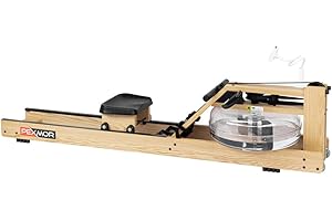 LEADZM Water Rowing Machine,Oak Wood Water Rower with LCD Monitor Resistance Wooden Rower for Home Use 264 LBS Capacity