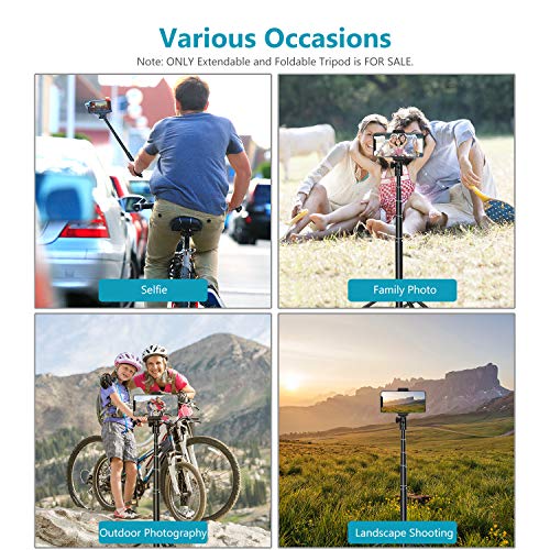 Neewer 2-in-1 Extendable Selfie Stick Monopod and Tripod Stand - Folded 16.4 inch Adjustable 17-59.5 inch for iPhone Samsung Huawei Android, GoPro Cameras (Phone Clamp and GoPro Adapter Not Included)