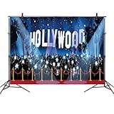 LB Hollywood Backdrop Red Carpet Photo Backdrop for Photoshoot 7x5ft Vinyl Movie Awards Night Ceremony Birthday Party Event Dress-up Portraits Photo Booth Backdrop