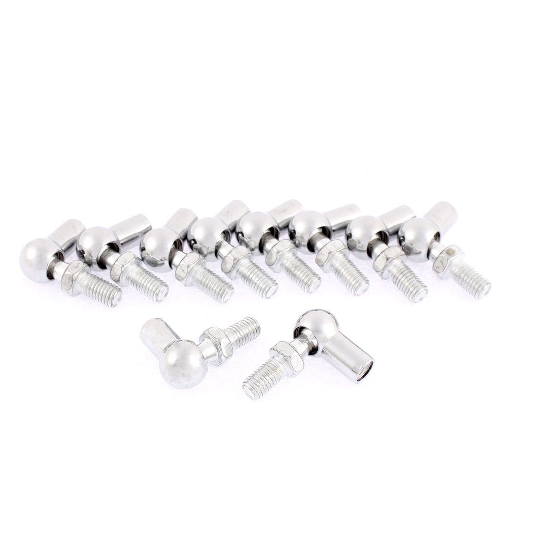 sourcingmap Rod End Ball Bearing with Stud, Right-Hand Female Thread M6 and Right-Hand Male Thread M8, L-Shape Ball Socket Endfitting 10pcs