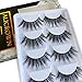 SEATTLE Eyelashes 5 Pairs Pack 3D Fake Eyelashes Mink Fur Hand-Made Dramatic Thick Crisscross Deluxe False Lashes Black Nature Fluffy Long Soft Reusable
