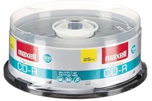 Maxell(R CD-R Media Spindle, 700MB/80 Minutes, Pack of 25
