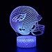 3D Helmet Shape Optical Illusion Night Light 7 Colors Smart Change Light Table Lamp Gifts for Eagles Fans, Men, Women, Kids, Boys, Teens, Christmas and Birthday Gift