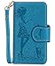 Samsung S8 Case,Galaxy S8 Wallet Case, FLYEE 9 Card Slot PU Leather Magnetic Protective Cover with Mirror and Wrist Strap for Samsung Galaxy s8 Blue