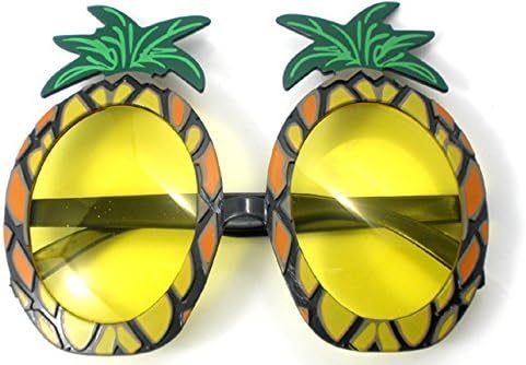 iFun iCool Women's Specs with Tropical Pineapple Decor Sunglasses Accessory for Luau Summer Party (Tropical Pineapple)