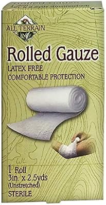 Amazon Com All Terrain Rolled Gauze Latex Free For Sensitive Skin Minor Wound Care First Aid Comfortable Flexible Soft 3in X 2 5yds Sports Outdoors