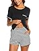 Ekouaer Womens Pajama Set Striped Short Sleeve Sleepwear Pjs Sets(S-XXL)
