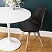 Furmax Mid Century Modern DSW Dining Chair Upholstered Side Chair with Beech Wood Legs and Soft Padded Shell Tulip Chair for Dining Room Living Room Bedroom Kitchen Set of 4 (Black)