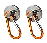 10L0L (2) Super-Strong Neodymium Magnet Holds 35 Lbs! Carabiner Snap Hook