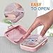 MOST ORIGINAL DESIGNM Small Weekly Pill Case Cute Travel Vitamin Deep Oil Organizer Box for Women Safe Plastic Material 6 Compartment 3 Open Tab Pink （Pink）