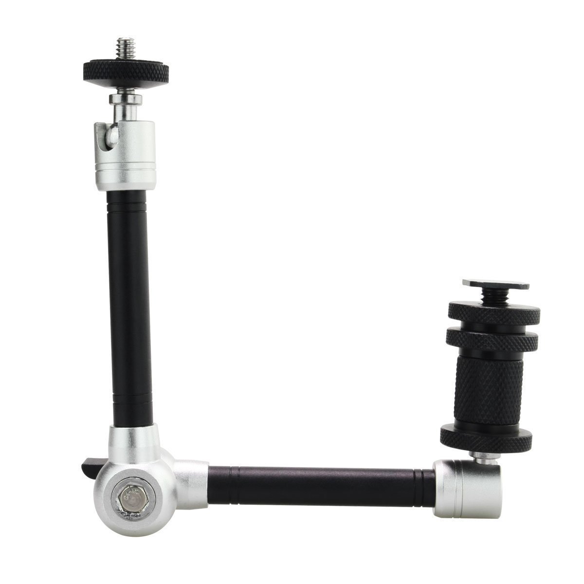 Magic Arm, CAM-ULATA 11 Zoll Einstellbar Reibung Articulating Magic Arm für Hot Shoe Mount DSLR Kamera Rig LCD DV Monitor / LED Leuchtet Taschenlampe Dolly Auto, Silber, 28cm / 11 \