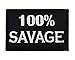 100% Savage Hook and Loop Fully Embroidered Morale Tags Patch (Black and White)