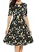 ACEVOG Women's Casual Short Sleeve Floral Printed Fit and Flare Party Dress