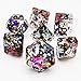 Haxtec Rainbow DND Dice Set 7PCS Polyhedral Confetti Dice for Roleplaying Dice Games Compatible with Dungeons and Dragons-Confetti Dice