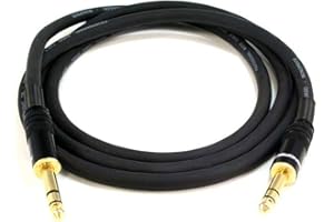 Monoprice 1/4-Inch TRS Male to Male Cable - 6 Feet - Black, 16AWG, Gold Plated - Premier Series
