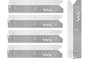 Rejekar Grill Parts for Dyna Glo DGF510SBP, DGF493BNP, Backyard, Better Home&Garden, Uniflame GBC1059WB Grill, 15 inch Stainless Steel Heat Shield Tent Flame Tamer Burner Cover, 5-Pack