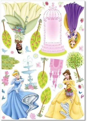 New Art DISNEY PRINCESS BiG Wall Decals Rapunzel Belle Cinderella Room Decor Stickers BE