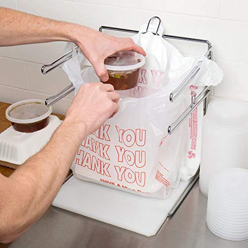 Netko Thank You Shopping Bags - Plastic Grocery Reusable White Bags | T-shirt Bags | Heavy Duty Gift Carrier Market Bags in Bulk 70 Pack
