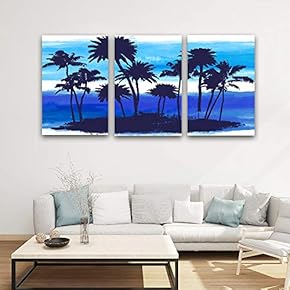 3 Panel Canvas Wall Art Gorgeous Palm Trees Pictures Home Wall Decorations for Bedroom Living Room Paintings Canvas Prints Framed - 16"x24" x 3 Panels