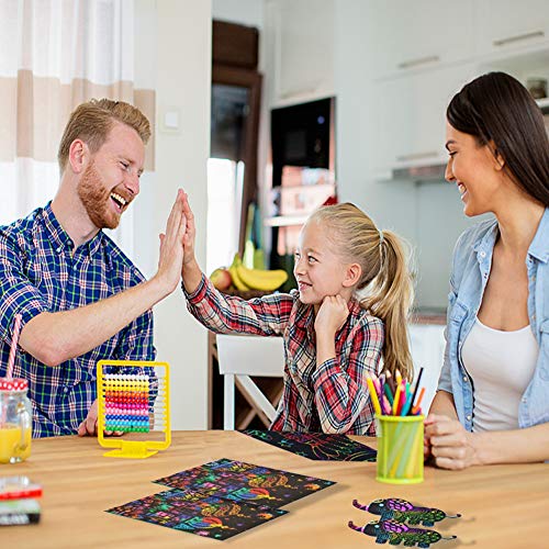 Koogel 500pcs Scratch Art for Kids, 3.6 inch x 2.1 inch Rainbow Scratch Art Rainbow Magic Scratch Paper Scratch Art Paper for Children Painting Art Creation Painting Teaching