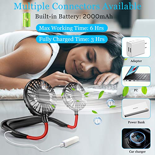 Portable Hands Free Neck Fan, Mini Personal Fan Wearable Hanging