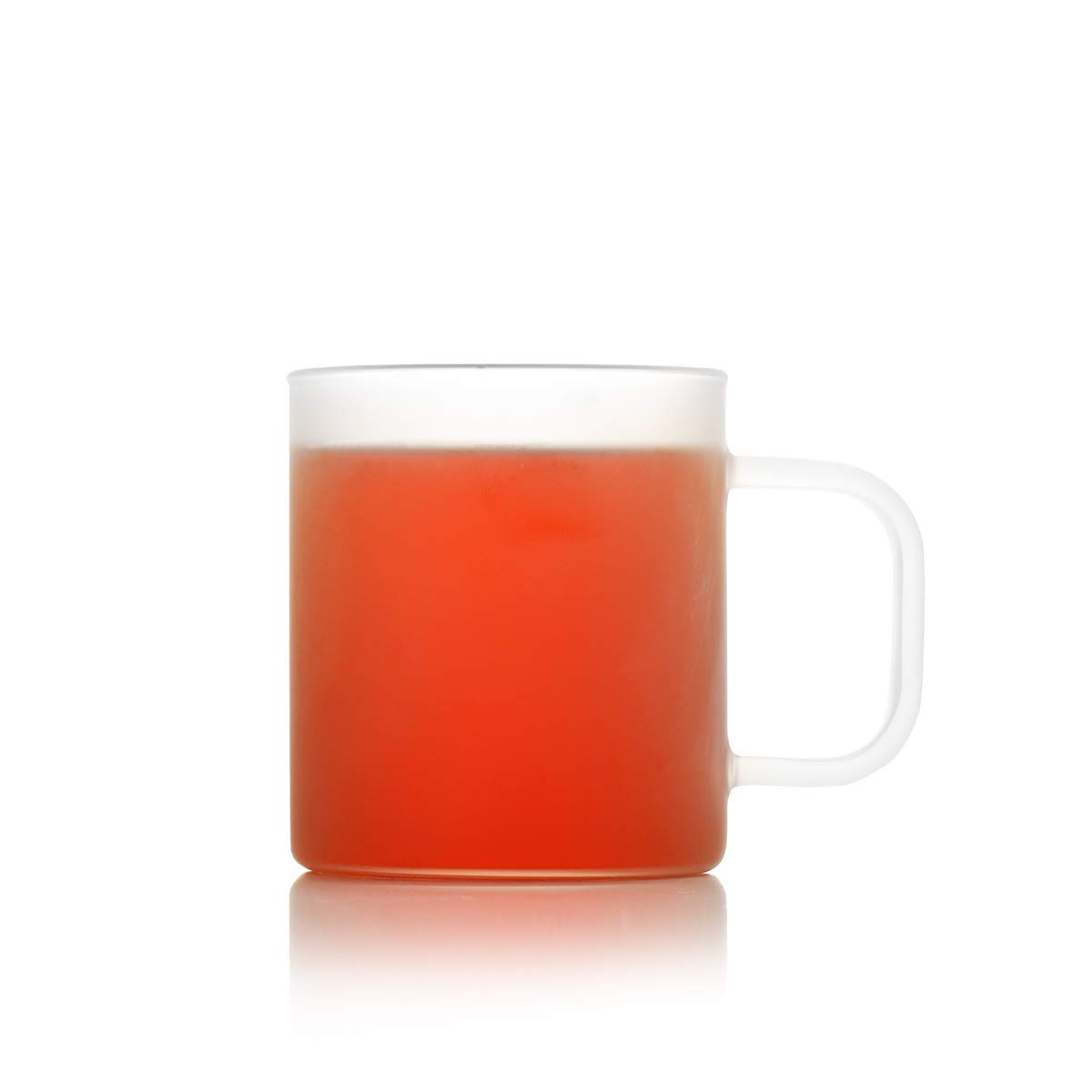 MIOCARO Glass Espresso Mug Coffee Cup Matt Tea Cup With Handle - 12 oz, Set of 2