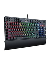 Teclado mecánico K550W Yama Redragon Blanco Teclado de juego 104 Teclas RGB LED iluminado Retroiluminado PC Gaming Programable Macro Llaves, Reposamuñecas, USB Passthrough, Control de volumen