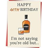 Zyulin 40th Birthday Card Gifts for Women Men, Unique 40 Year Old Birthday Decorations for Him Her Husband Wife