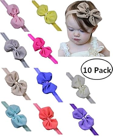 Amazoncom Tsuen Baby Girls Headbands 10 Pieces Cute Baby Flower
