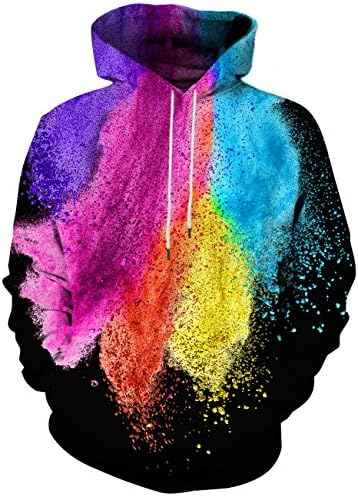 YAJOOEY Unisex 3D Digital Printing Funny Creative Hoodies Sweatshirts Large