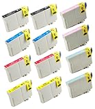 12 Pack Remanufactured Inkjet Cartridges for Epson T079 #79 T079120 T079220 T079320 T079420 T079520 T079620 Compatible With Epson Artisan 1430, Stylus Photo 1400 (2 Black, 2 Cyan, 2 Magenta, 2 Yellow, 2 Light Cyan, 2 Light Magenta) 12PK by Aria Supplies ®