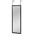 MIRUO Over The Door, Wall Mirror Dressing Make Up Full Length Hanging, Polystyrene Frame for Bathroom, Bedroom, Living Room, Dorm and More (Black, 43" x 16")