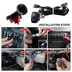 RZR Horn Kit UTV Horn with Button Rocker Switch LED