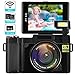 Digital Camera with WiFi 24MP 2.7K HD Video Camcorder 3.0 Inch Flip Screen Vlogging Camera with Flashlight and 2 Batteries (Not Include MicroSD/TF Card)