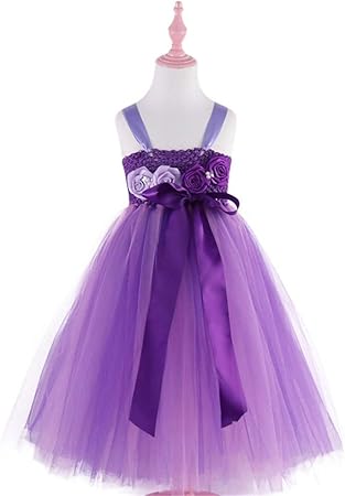purple flower girl dresses uk