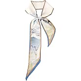 JERLA 100% Mulberry silk Scarf Bag scarf Head Hair Ribbon Handbag Handle wrap Tie Bundle Scarf Neckerchief Scarf for women