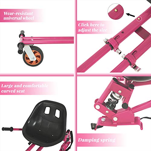 Hoverboard Go Kart Attachment With Shock Absorption - Adjustable Frame For 6.5", 8", 10" Hoverboards (Hoverboard Not Included)