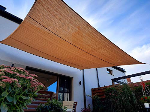 SunShade Sonnensegel zum Aufspannen, 100% HDPE 285 g/m2, in verschiedenen Größen und Formen, mit einem Karabinerhaken an… – Bild 8