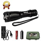 LED Flashlight, zotoyi LED Handheld Flashlight, 5 Adjustable Modes Zoomable LED Tactical Flashlight Torch, 18650 Battery&Recharge, Shockproof & Water Resistant