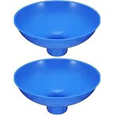 Vesici 2 Pack Extra Large Wide Mouth Funnel 2.5" x 10", Blue | 2.5 X 10 Inch Opening, Reusable for Water Softener Resin Tanks, Carbon Media Jar Filling, Filter Applications