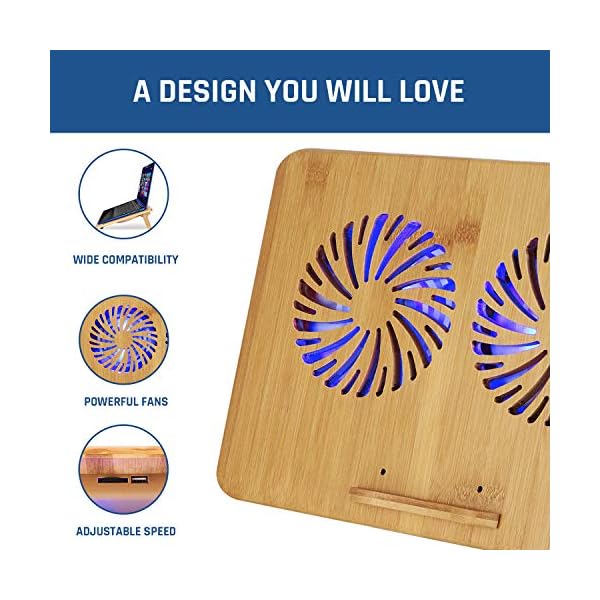 KLIM-Bamboo-Laptop-cooling-pad-Adjustable-speed-Cooling-stand-with-fans-and-bamboo-structure-for-laptops-between-10-and-156-Extra-USB-port KLIM Bamboo - Laptop cooling pad - Adjustable speed - Cooling stand with fans and bamboo structure, for laptops between…