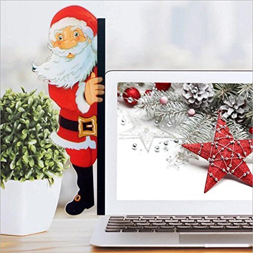 Goblin's Treasures Excelity Concise Monitor Message Board/Computer Monitors Side Panel/Notes Memo Board Message for Monitors,1Set (Left & Right) (Right，Santa Claus) - Thumbnail 3